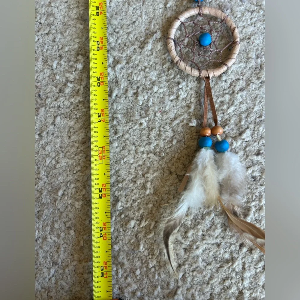 Blue and Brown Dreamcatcher with Wind Chimes
